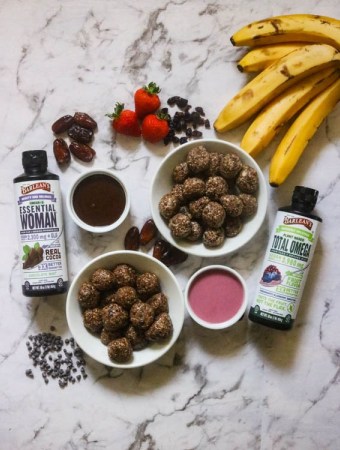 power bites with omega swirls with fruit